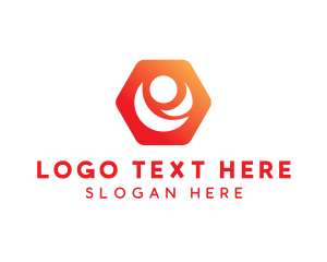 Orange - Generic Person Hexagon logo design