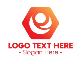 Modern Person Hexagon logo design