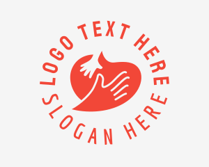 Health Center - Heart Hand Humanitarian logo design
