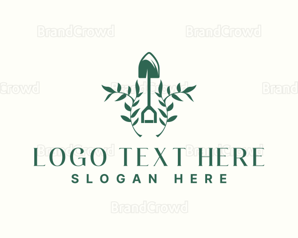 Plant Garden Shovel Logo