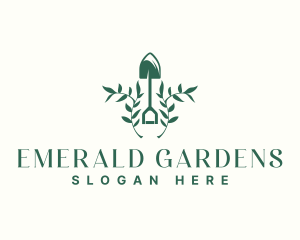 Plant Garden Shovel logo design