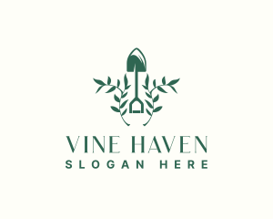 Plant Garden Shovel logo design