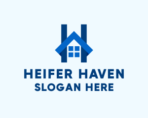 Housing Contractor Letter H logo design