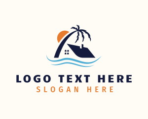 Sun - Tropical Island Home logo design