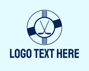 Hockey - Blue Hockey Badge logo design