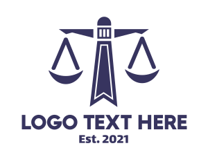 Red Tower - Blue Law Scales logo design