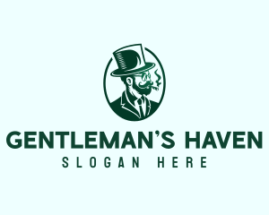 Smoking Gentleman Mustache logo design