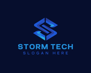 Professional Tech Letter S logo design