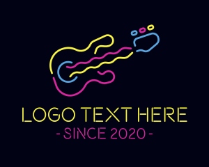 Lounge - Neon Guitar Bar logo design