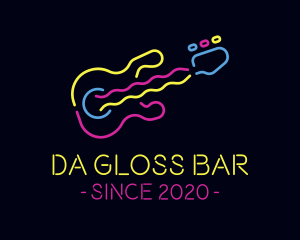 Neon Guitar Bar logo design