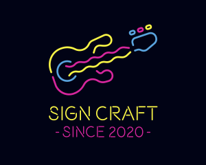 Neon Guitar Bar logo design