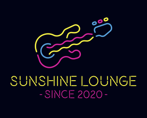 Neon Guitar Bar logo design