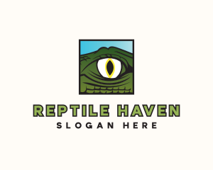 Alligator Reptile Eye logo design