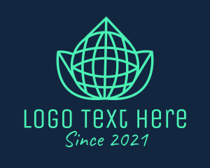 Monoline - Green Eco Globe logo design