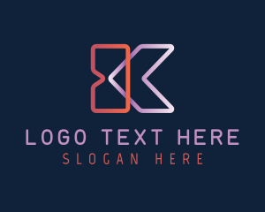 Monoline - Generic Gradient Technology Letter K logo design