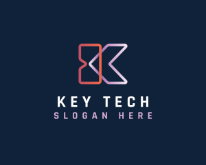 Generic Gradient Technology Letter K logo design