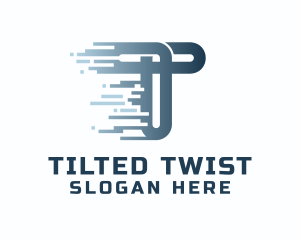 Fast Blue Letter T logo design