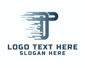 Fast Blue Letter T Logo