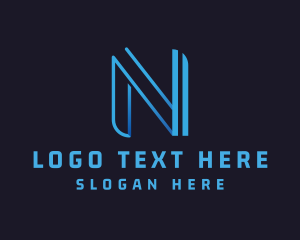 Modern Digital Letter N Logo