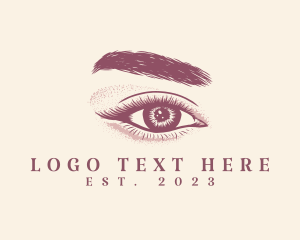 Girl - Eye Lashes Eyebrow Makeup logo design