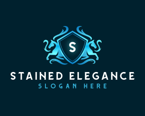 Horse Stallion Shield logo design