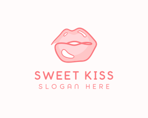 Kiss - Sexy Lips Makeup logo design