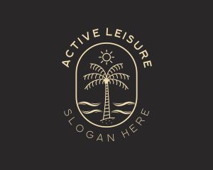 Recreational - Palm Tree Beach Resort logo design