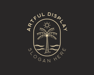 Palm Tree Beach Resort logo design