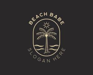 Palm Tree Beach Resort logo design