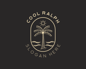 Palm Tree Beach Resort logo design