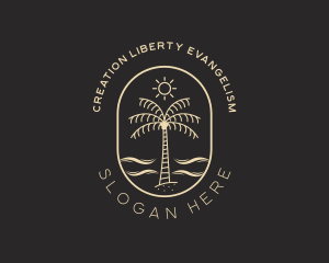 Palm Tree Beach Resort logo design