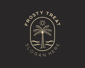 Palm Tree Beach Resort logo design