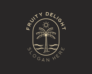 Palm Tree Beach Resort logo design