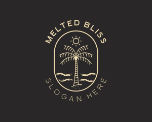 Palm Tree Beach Resort logo design