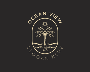 Palm Tree Beach Resort logo design