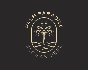 Palm Tree Beach Resort logo design