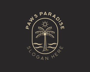 Palm Tree Beach Resort logo design