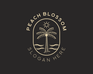 Palm Tree Beach Resort logo design