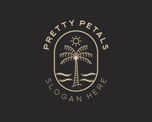 Palm Tree Beach Resort logo design