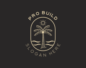 Palm Tree Beach Resort logo design