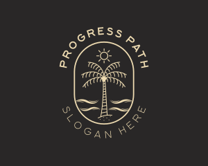 Palm Tree Beach Resort logo design