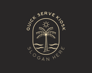 Palm Tree Beach Resort logo design