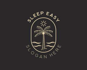 Palm Tree Beach Resort logo design