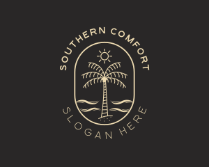 Palm Tree Beach Resort logo design