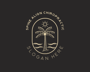 Palm Tree Beach Resort logo design