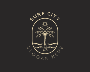 Palm Tree Beach Resort logo design