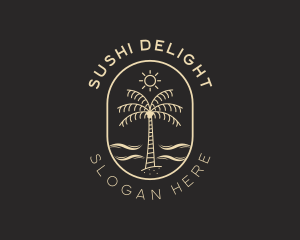 Palm Tree Beach Resort logo design