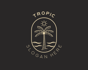 Palm Tree Beach Resort logo design