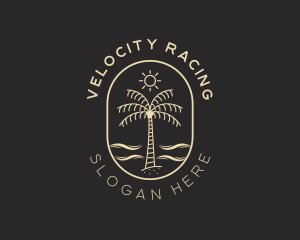 Palm Tree Beach Resort logo design