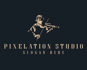 Violin Instrument Musician logo design